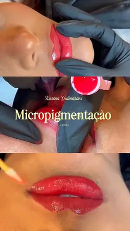 Capa do reel: Micropigmentação labial · Karenn Guimarães